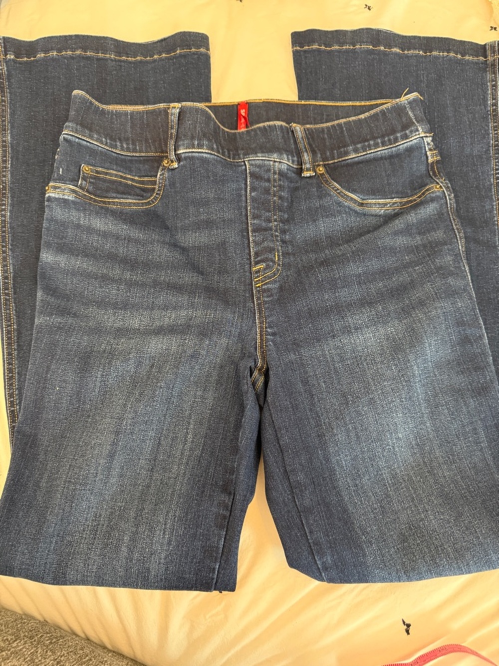 SPANX Women's Dark Blue Bootcut Stretch Jeans